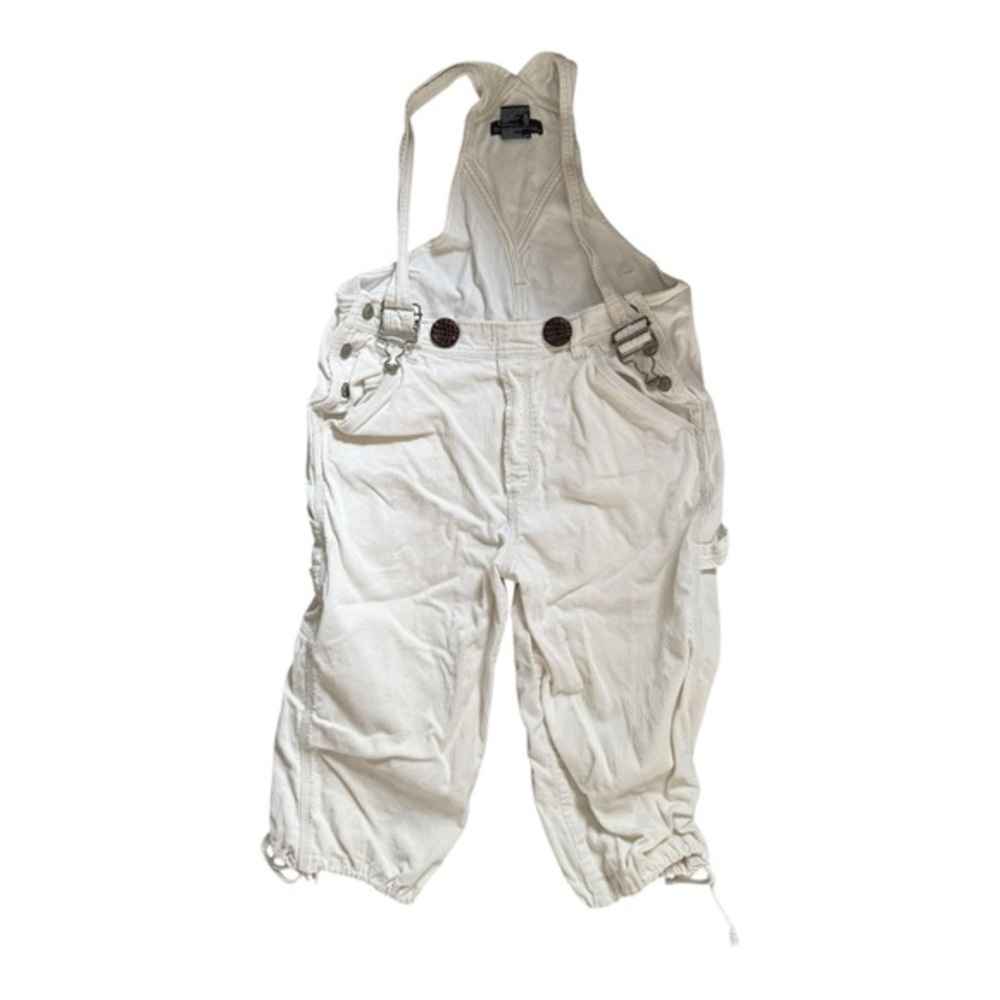 VTG‎ 90s-Y2K Rare Corduroy cropped overalls good condition juniors 7/8 in cream
